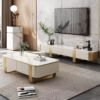 2.4M Goldwyn Solid Marble Stone TV Stand - Image 4