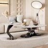 Aura Marble Nesting Coffee Table Set - Black - Image 2