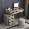 Juliette 3 Piece Marble Top Leather Vanity Set - Image 3