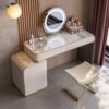 La Godiva 3 Piece Marble Top Leather Vanity Set - Image 3