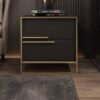 Majestic Leather Nightstand - Black - Image 2