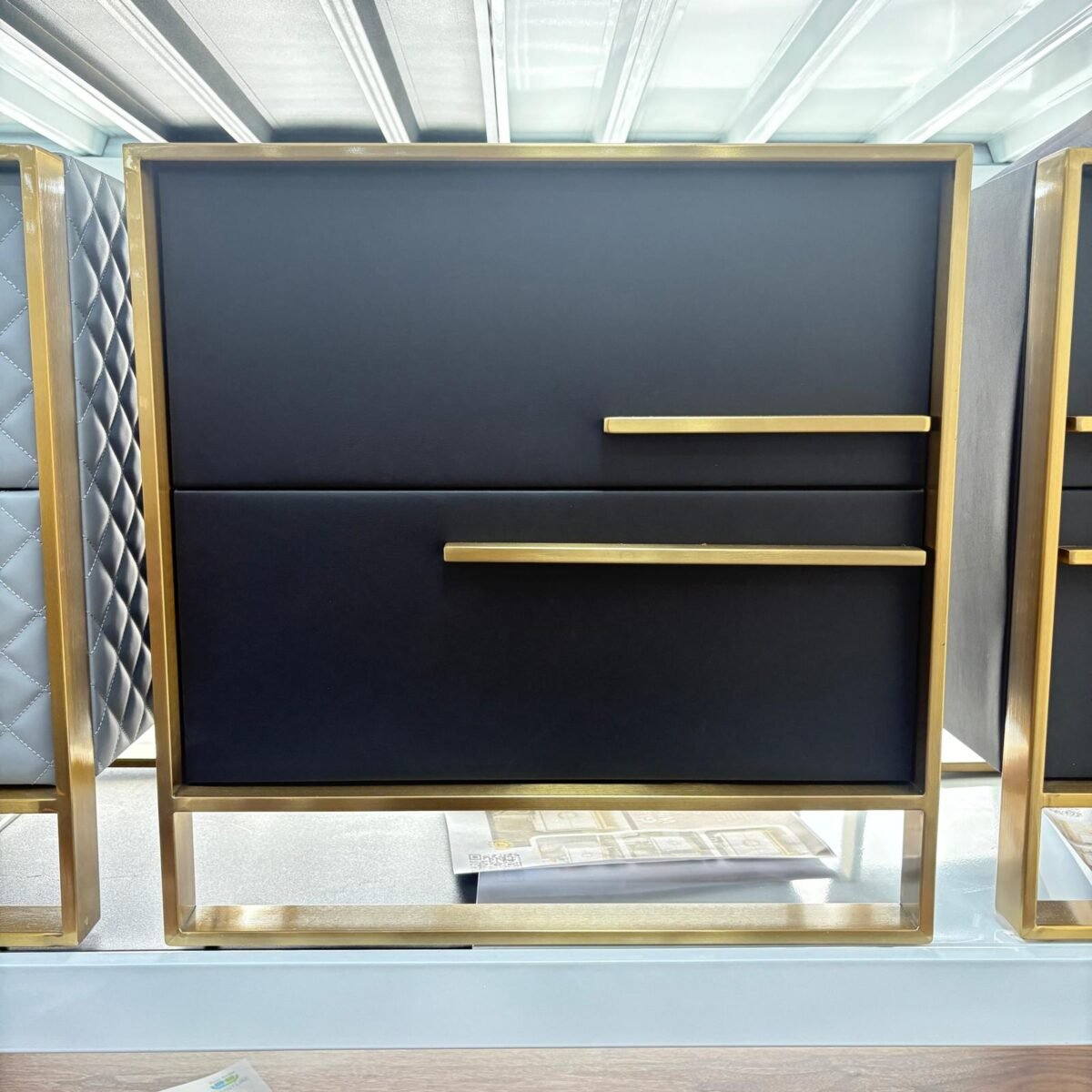 Majestic Leather Nightstand - Black - Image 3