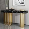 Roulette Marble Console Table - Black - Image 3