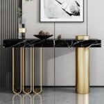 Roulette Marble Console Table - Black