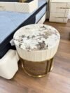 Milan Marble Top Leather Side Table - Image 3