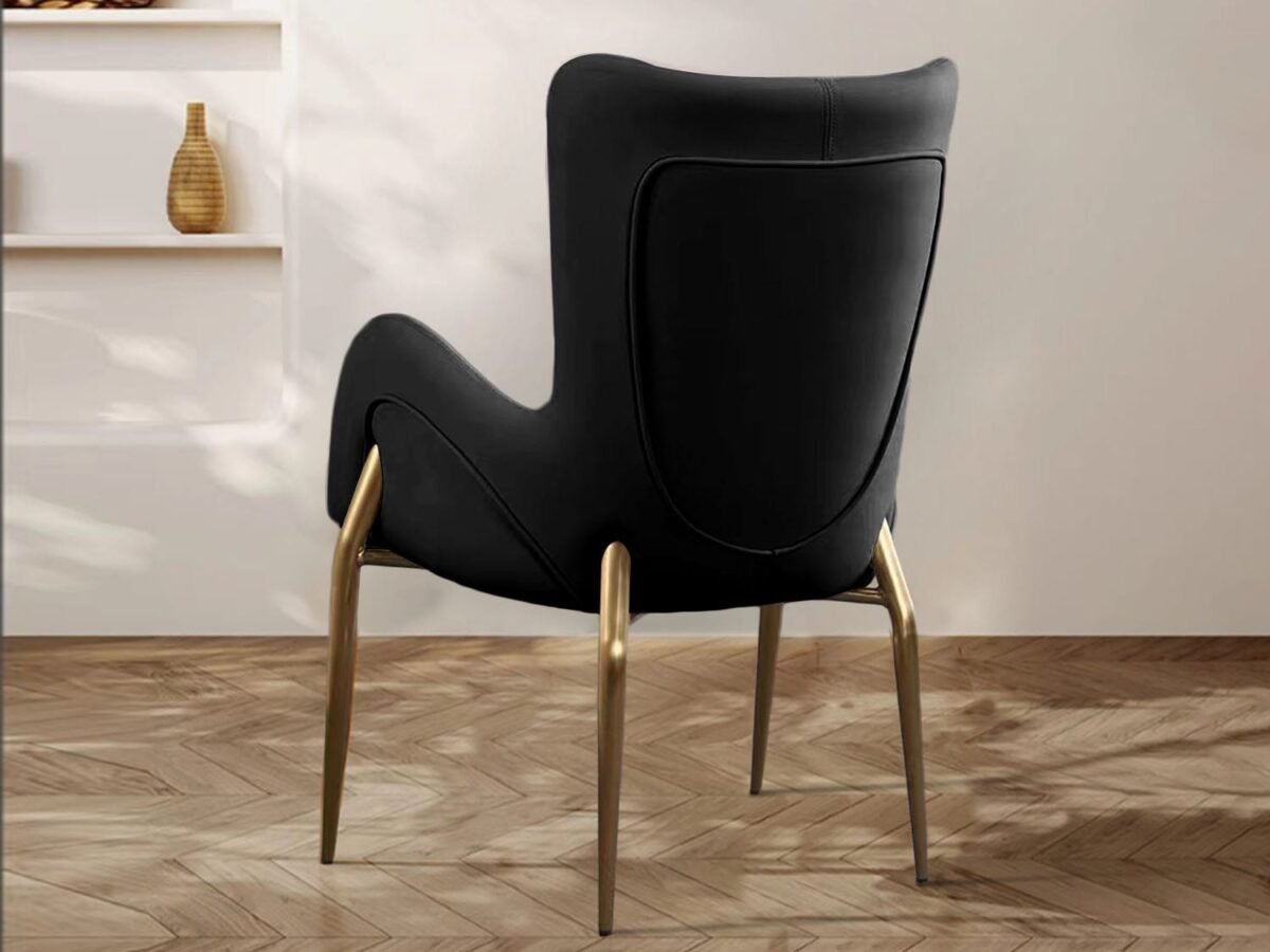 ET Leather Dining Chair - Black - Image 4