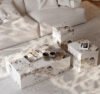 Classic 3 Piece Solid Marble Coffee Table Set