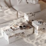 Classic 3 Piece Solid Marble Coffee Table Set