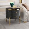 Zurich Marble Top Nightstand Side Table - Black