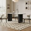 1.8M EDEN Solid Wood Sintered Stone Top Dining Table - Black - Image 2
