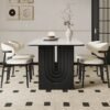 1.8M EDEN Solid Wood Sintered Stone Top Dining Table - Black - Image 3