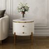 Zurich Marble Top Nightstand Side Table - White