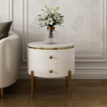 Zurich Marble Top Nightstand Side Table - White