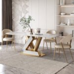 1.8M Lovina Solid Marble Stone Top Dining Table