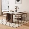 1.8M EDEN Solid Wood Sintered Stone Top Dining Table - Walnut - Image 3