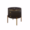 Zurich Marble Top Nightstand Side Table - Black - Image 2