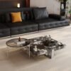 1M Burton Solid Marble Stone Coffee Table Set - Image 2