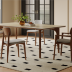 1.8M MIA Solid Wood Sintered Stone Top Dining Table - Walnut