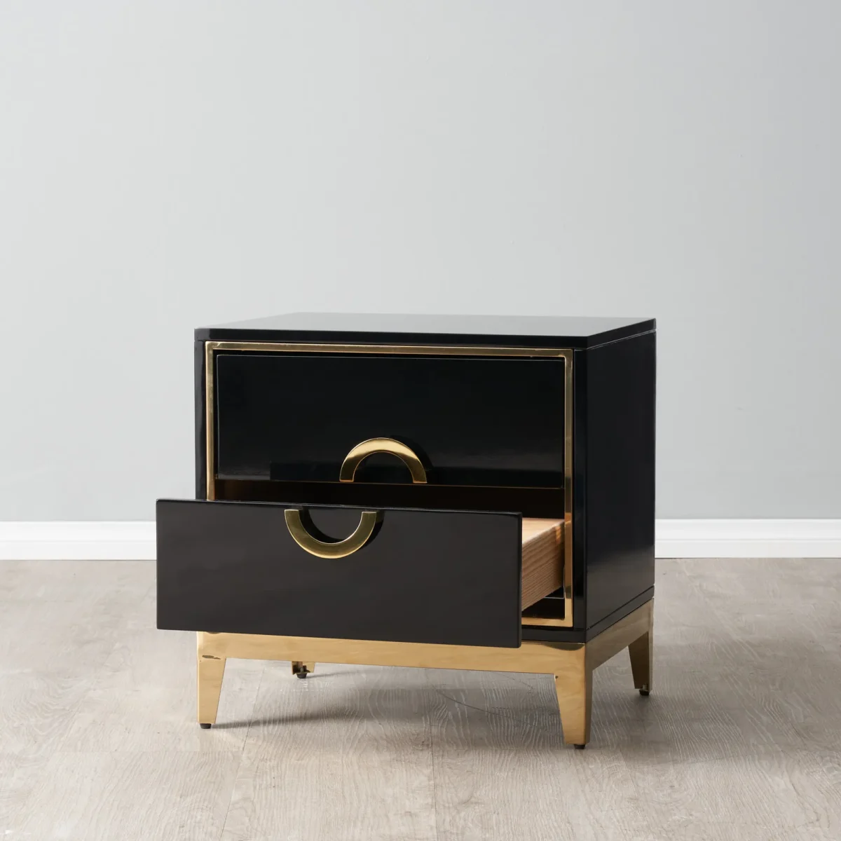 Circula High Gloss Nightstand - Black - Image 3