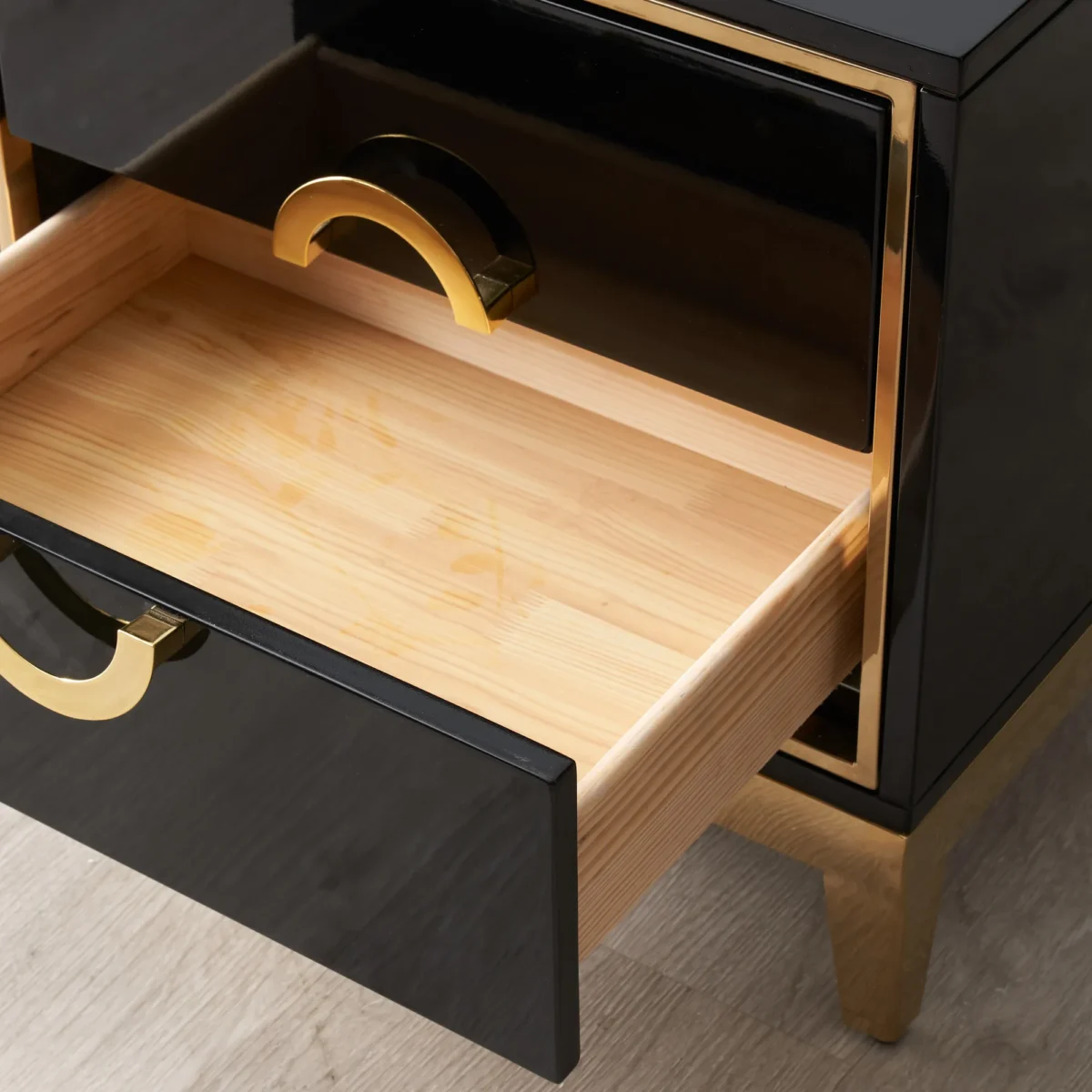 Circula High Gloss Nightstand - Black - Image 7