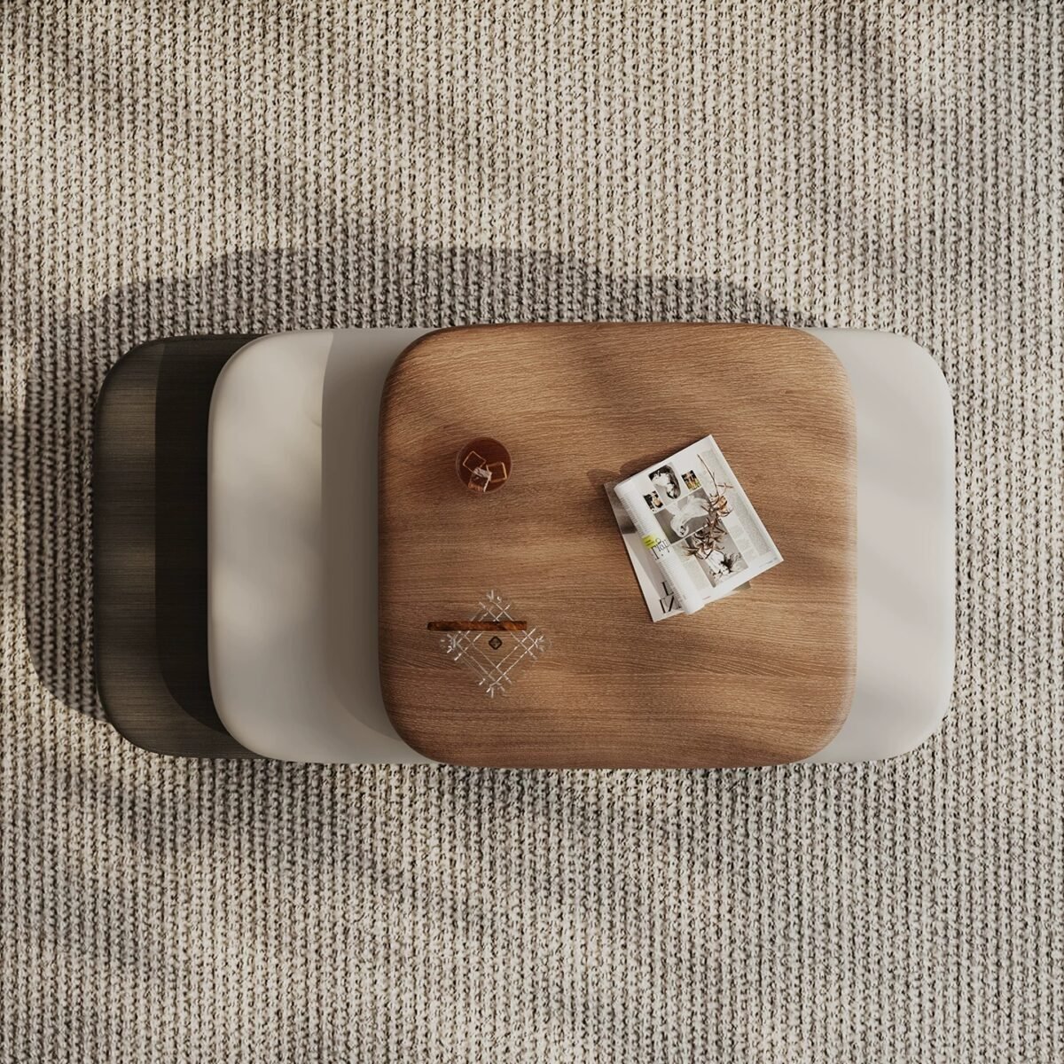 1.4M Burlington Solid Wood Rotating Coffee Table - Image 5