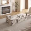 Classic 3 Piece Solid Marble Coffee Table Set - Image 2