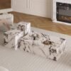 Classic 3 Piece Solid Marble Coffee Table Set
