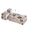 Classic 3 Piece Solid Marble Coffee Table Set - Image 5