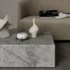 1M Classic Solid Marble Coffee Table - Black - Image 2
