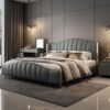 Empire Upholstered Leather King Size Bedframe - Image 7