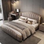 Empire Upholstered Leather King Size Bedframe