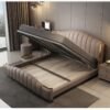 Empire Upholstered Leather King Size Bedframe - Image 5