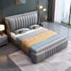 Emporio Upholstered Leather King Size Bedframe - Image 9