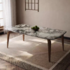 1.8M Fumikaze Solid Marble Stone Top Dining Table