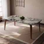 1.8M Fumikaze Solid Marble Stone Top Dining Table