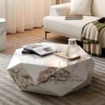 1.1M Prism Solid Marble Stone Coffee Table