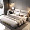 Roman Upholstered Leather King Size Bedframe - Image 3