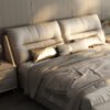 Roman Upholstered Leather King Size Bedframe - Image 5
