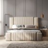 Victoria Upholstered Leather King Size Bedframe - Image 4