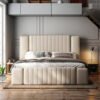 Victoria Upholstered Leather King Size Bedframe - Image 2