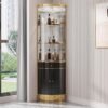 Alessia Elegant Corner Display Cabinet - Black - Image 2