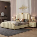 Jolene Upholstered Leather King Size Bedframe