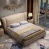 Athena Upholstered Luxury Leather King Size Bedframe - Image 2