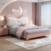 Annabelle Upholstered Leather Queen Bedframe - Image 2