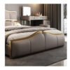 Carlyn Upholstered Leather King Size Bedframe - Image 6