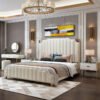 Celine Upholstered Luxury Leather King Size Bedframe - Image 4