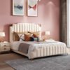 Celine Upholstered Luxury Leather King Size Bedframe - Image 3