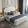 Celine Upholstered Luxury Leather King Size Bedframe - Image 6
