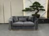 SAUDI Living Suite Upholstered Velvet Sofa Set - Grey - Image 2
