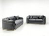 SAUDI Living Suite Upholstered Velvet Sofa Set - Grey - Image 7